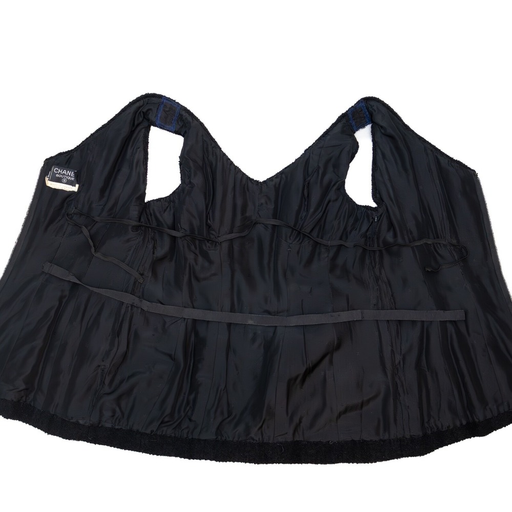 RARE Chanel Vintage S/S 1993 Circa Black Tweed‎ Corset with Gold Clover Buttons - Picture 10 of 10